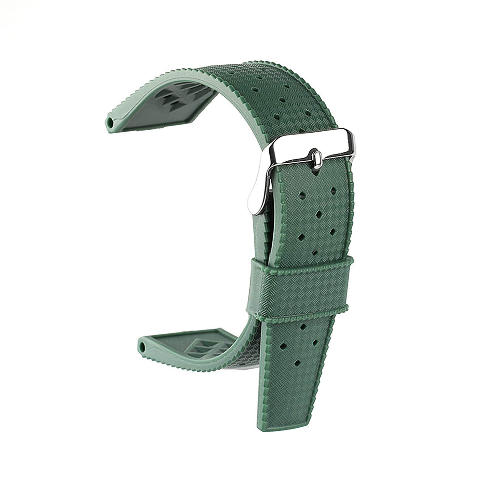 【送料無料】[Onthelevel] 腕時計 ベルト ラバー バンド レトロ トロピック ダイバーズラバーベルト 20mm 22mm (グリーン, 20mm)