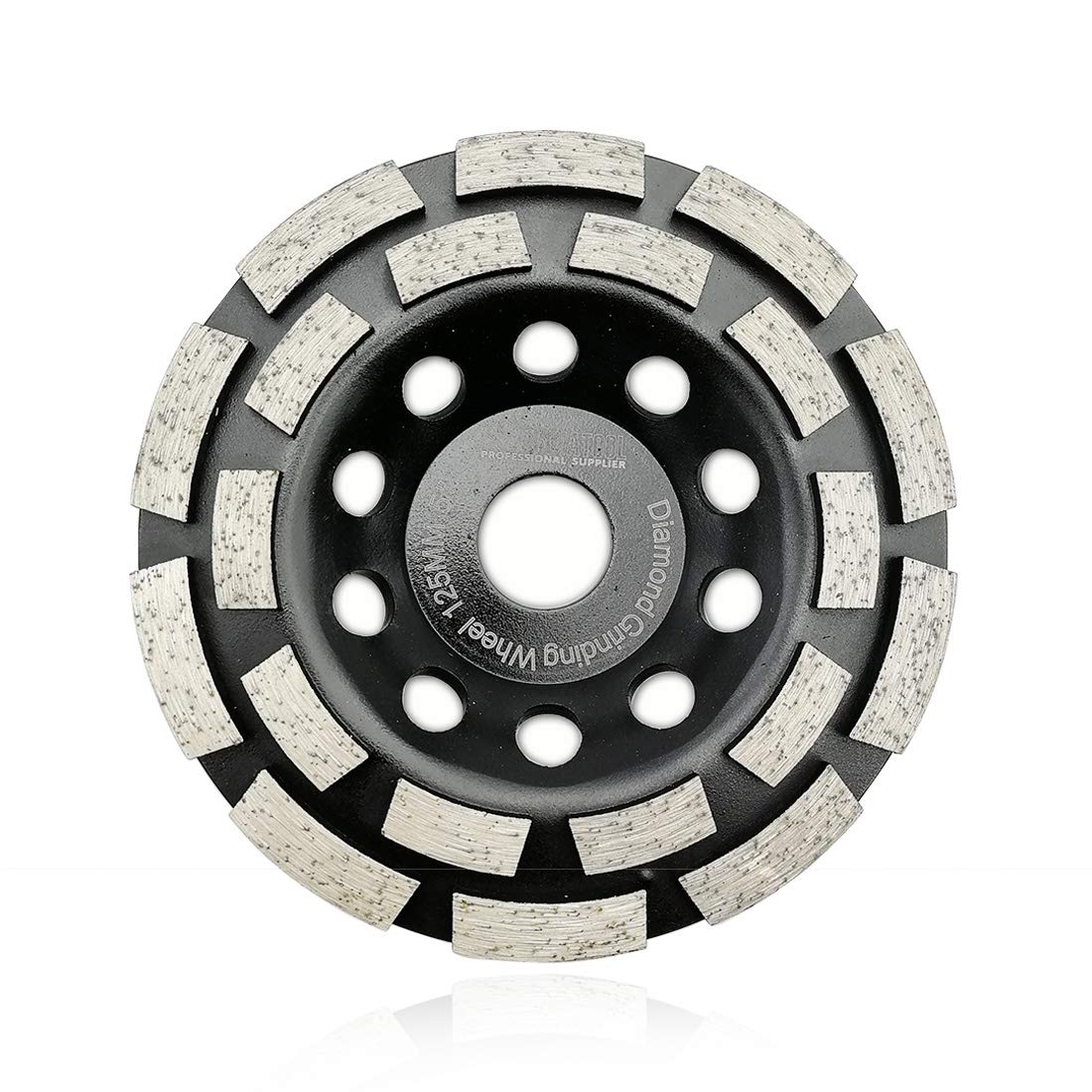 【送料無料】SHDIATOOL ダイヤモンド 研削 カップ ホイール 125mm ダブル ロー マーブル用 コンクリート 石積み 花崗岩 125mm ブラック