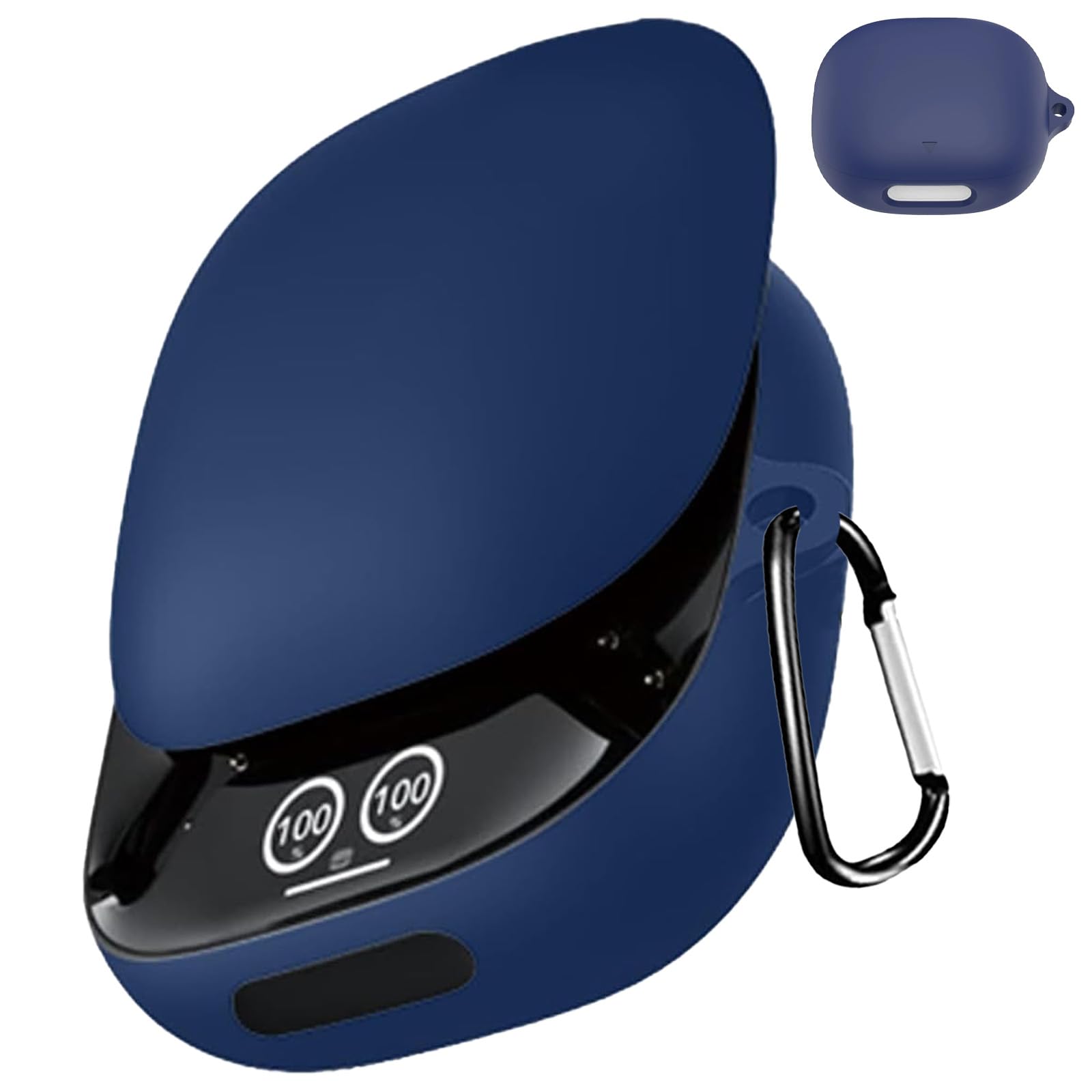 【送料無料】BOOLINN Anker Soundcore Liberty 4 pro ケース 対応 soundcore liberty 4 pro 液状シリコン soundcore liberty 4 pro ケース キズ防止 耐衝撃 装着充電可能 防水 防塵 紛失防止 カラビナ付き リバティ 4プロ ケース(ブルー)