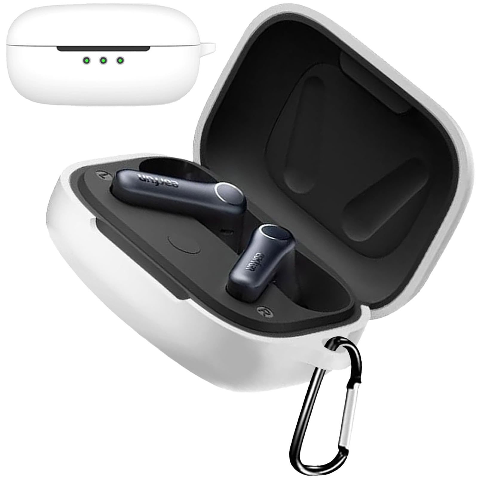 【送料無料】CIOODDW 可兼容 earfun air pro 4 ケース【CIOODDW】対応 earfun air pro 4 液状シリコン ケース全面保護 充電 LEDライトが見える 耐衝撃 軽量 キズ防止 キーホルダー付き イヤーファンエアプロ4 カバー(ホワイト)