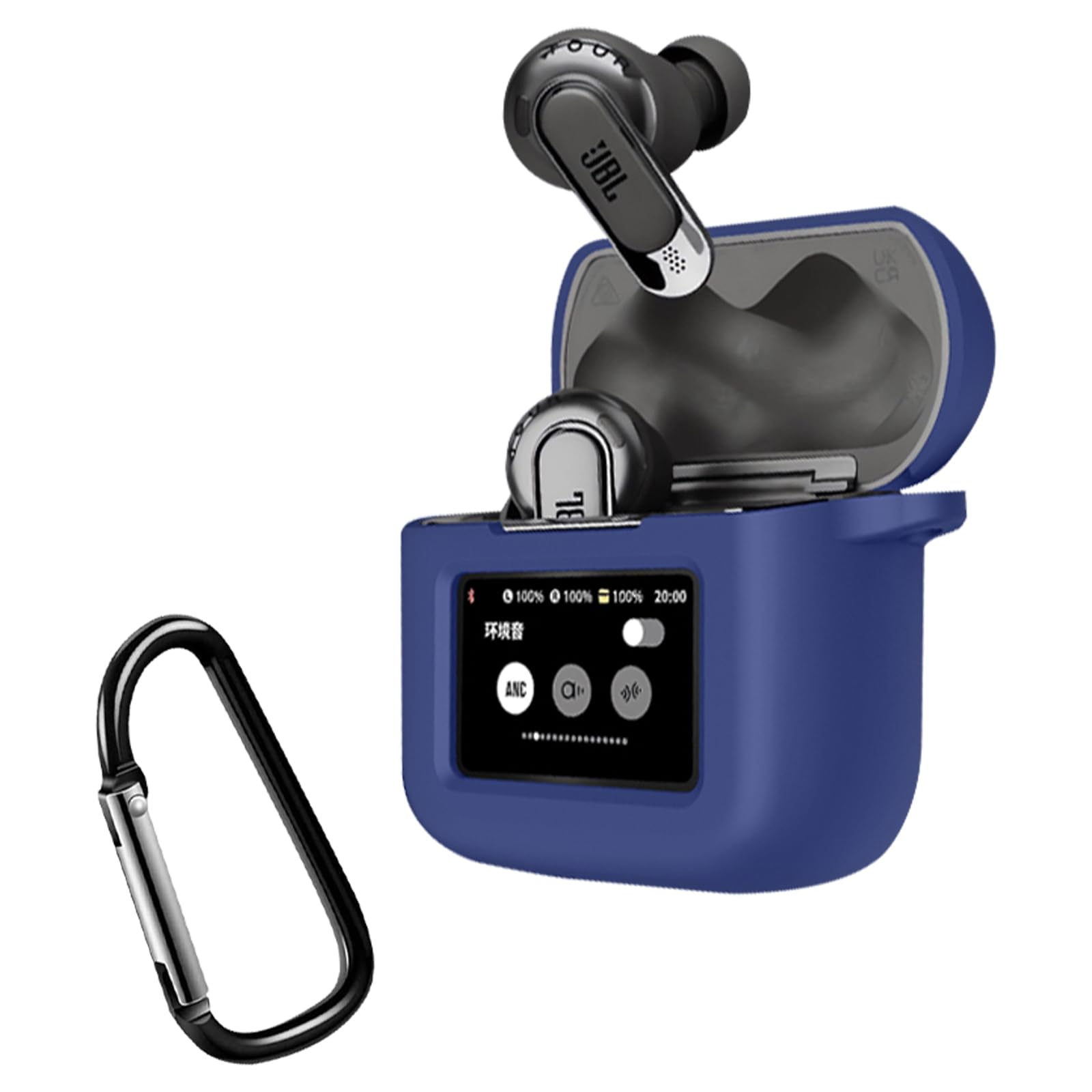 【送料無料】For JBL TOUR PRO 3 ケース 全面保護カバー Greerass シリコンケース キズ防止 耐衝撃 充電対応 紛失防止 防水 防塵 着脱簡単 シリコン製 落下防止 柔らかい 軽量 收納ケース JBL TOUR PRO 3 用 保護カバー (ブルー)