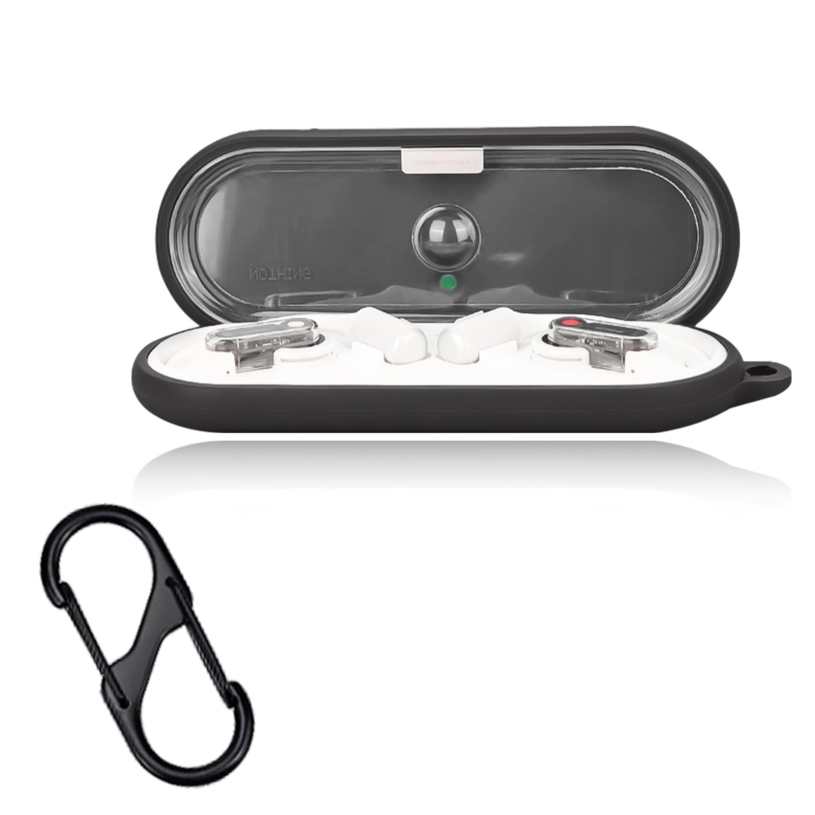 【送料無料】For Nothing Ear (open) ケース 全面保護カバー Greerass シリコンケース キズ防止 耐衝撃 充電対応 紛失防止 防水 防塵 着脱簡単 シリコン製 落下防止 柔らかい 軽量 收納ケース Nothing Ear (open) 用 保護カバー (ブラック)