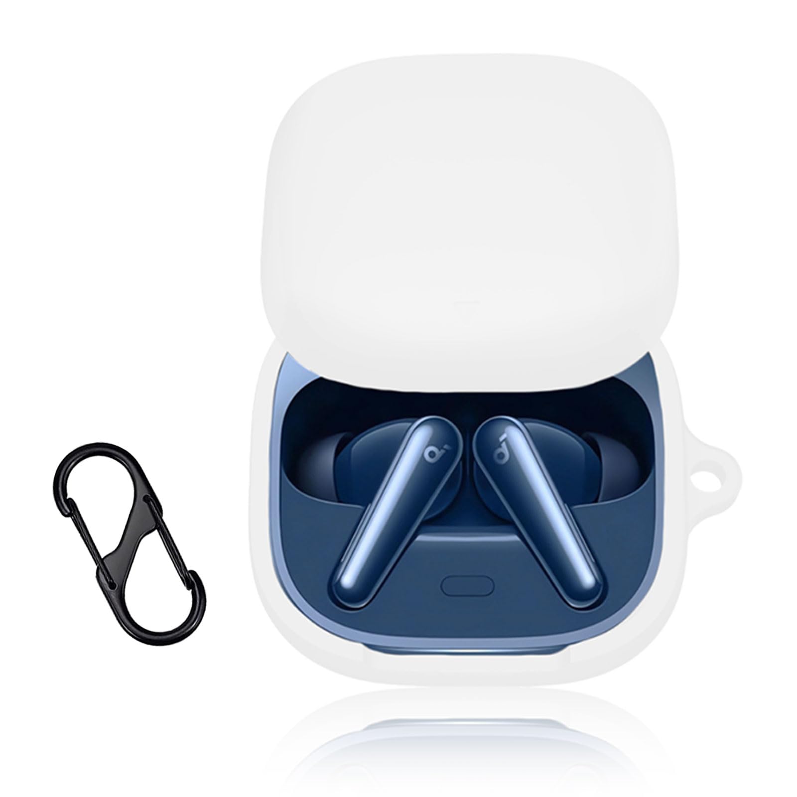 【送料無料】For Anker Soundcore Liberty 5 ケース 全面保護カバー Greerass シリコンケース キズ防止 耐衝撃 充電対応 紛失防止 防水 防塵 着脱簡単 シリコン製 落下防止 柔らかい 軽量 (ホワイト)