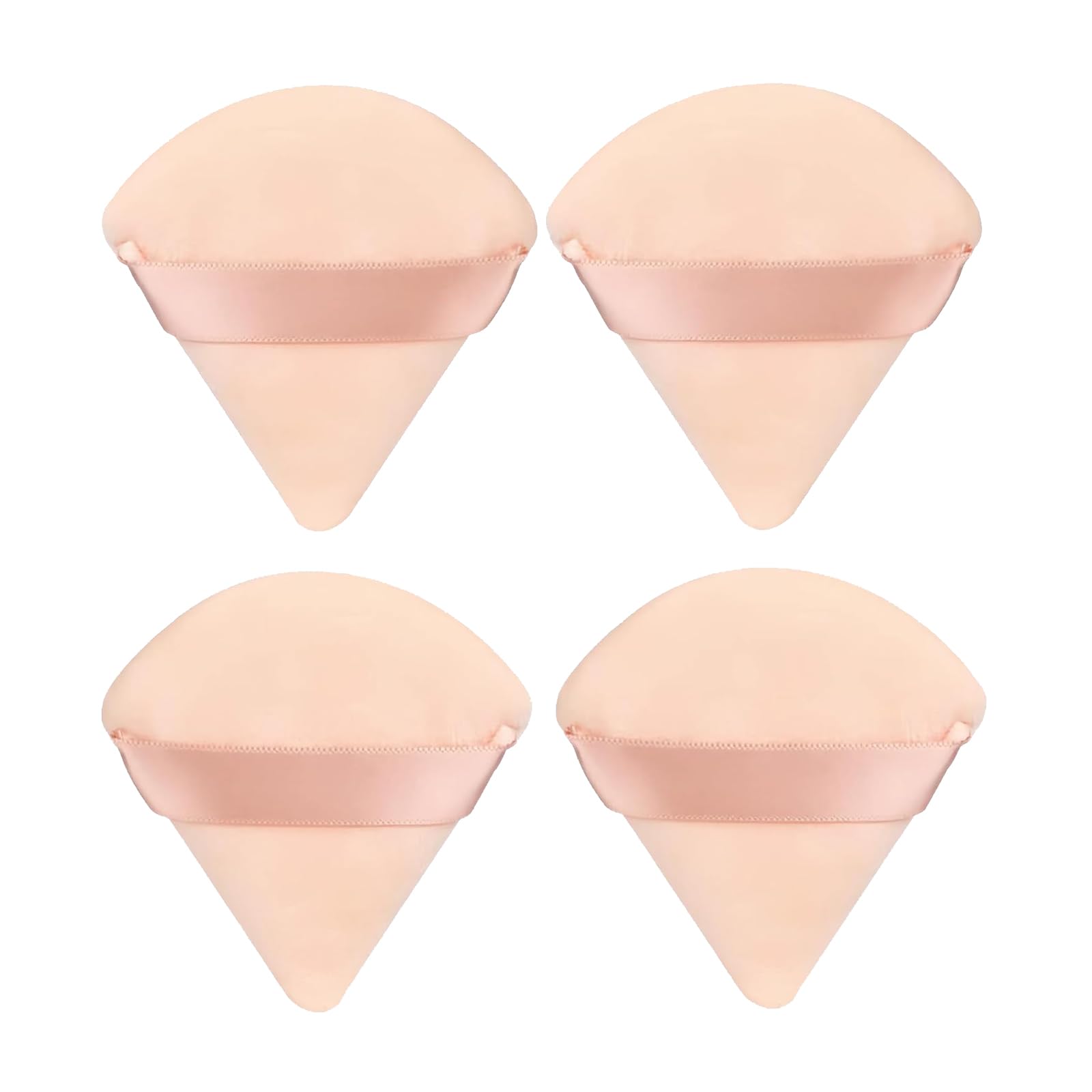 【送料無料】DFsucces パウダーパフ スポンジパフ メイク用パフ 柔らかい 吸収力 乾湿両用 扇形 メイクツール 4個セット (肌色)
