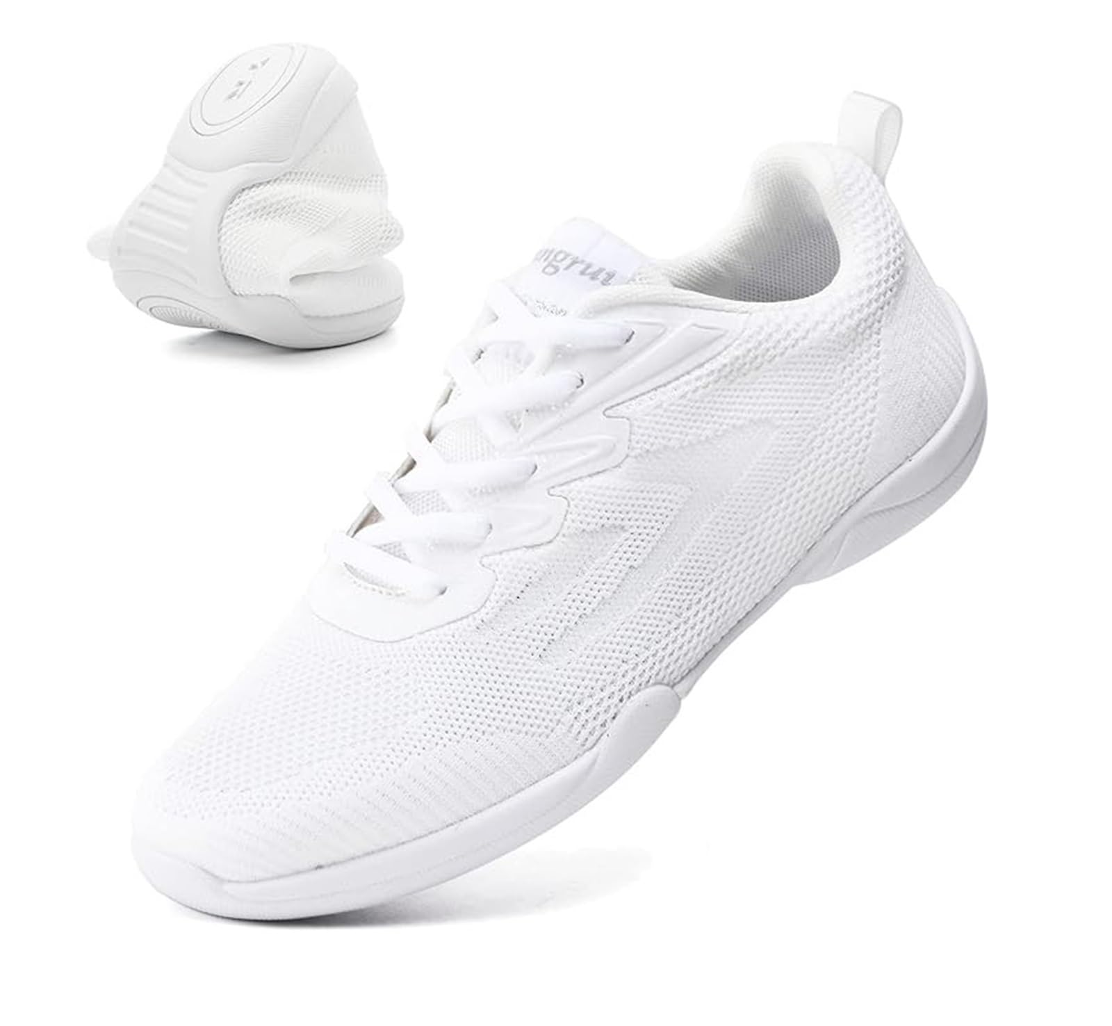 【送料無料】[WUIWUIYU] ダンススニーカー チアシューズ レディース 男の子 女の子 20.0～25.0cm 夏用 ジャズシューズ 社交ダンス ヒップホップ ウォーキング 通勤 通学 体育館 ホワイト 22cm