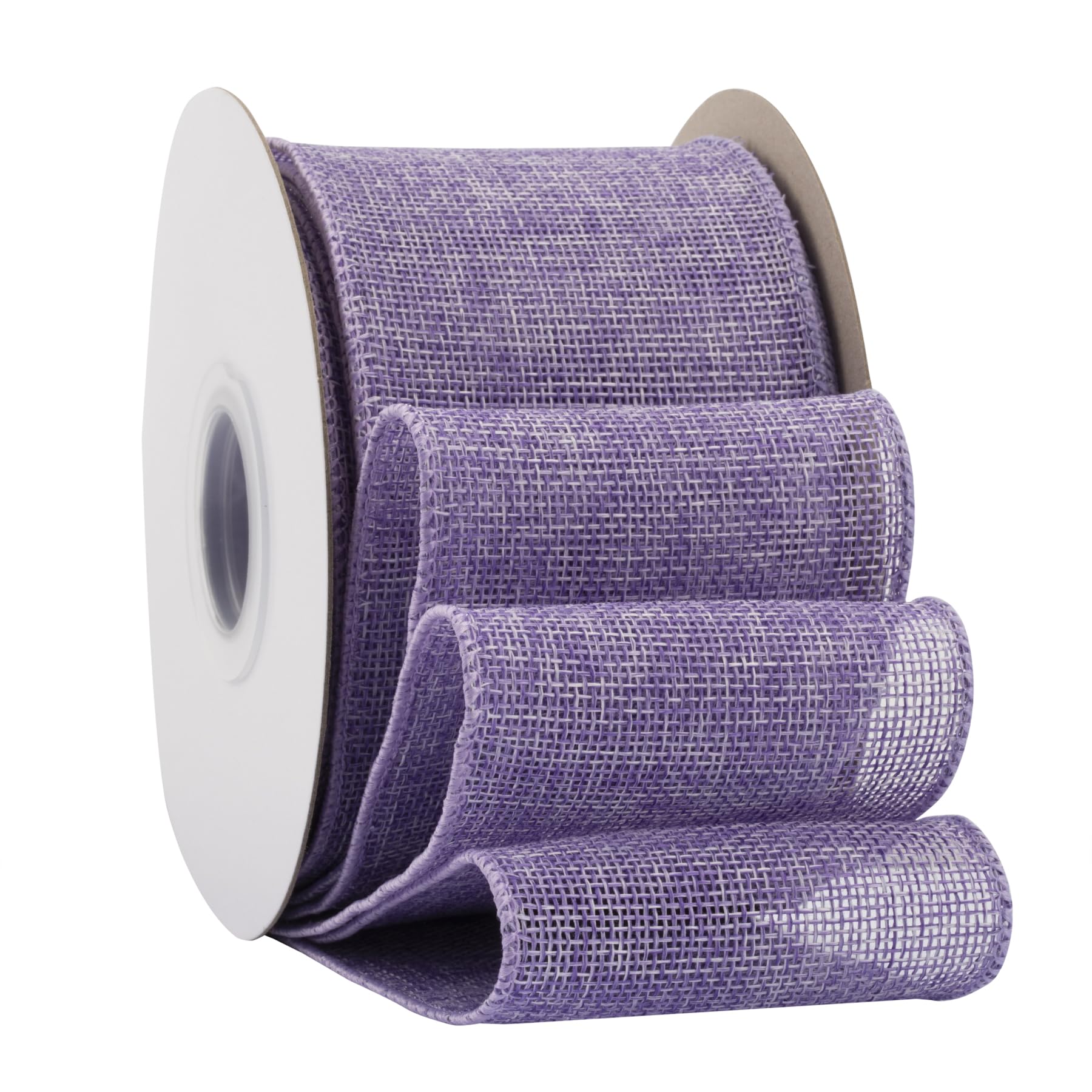 【送料無料】【Ribbonitlux】幅75mm バーラップワイヤーリボン 長さ18m ギフト包装、蝶結びの作り方、ナチュラルなウェディングの装飾、クリスマスツリーの飾りに最適 #463ライトパープル