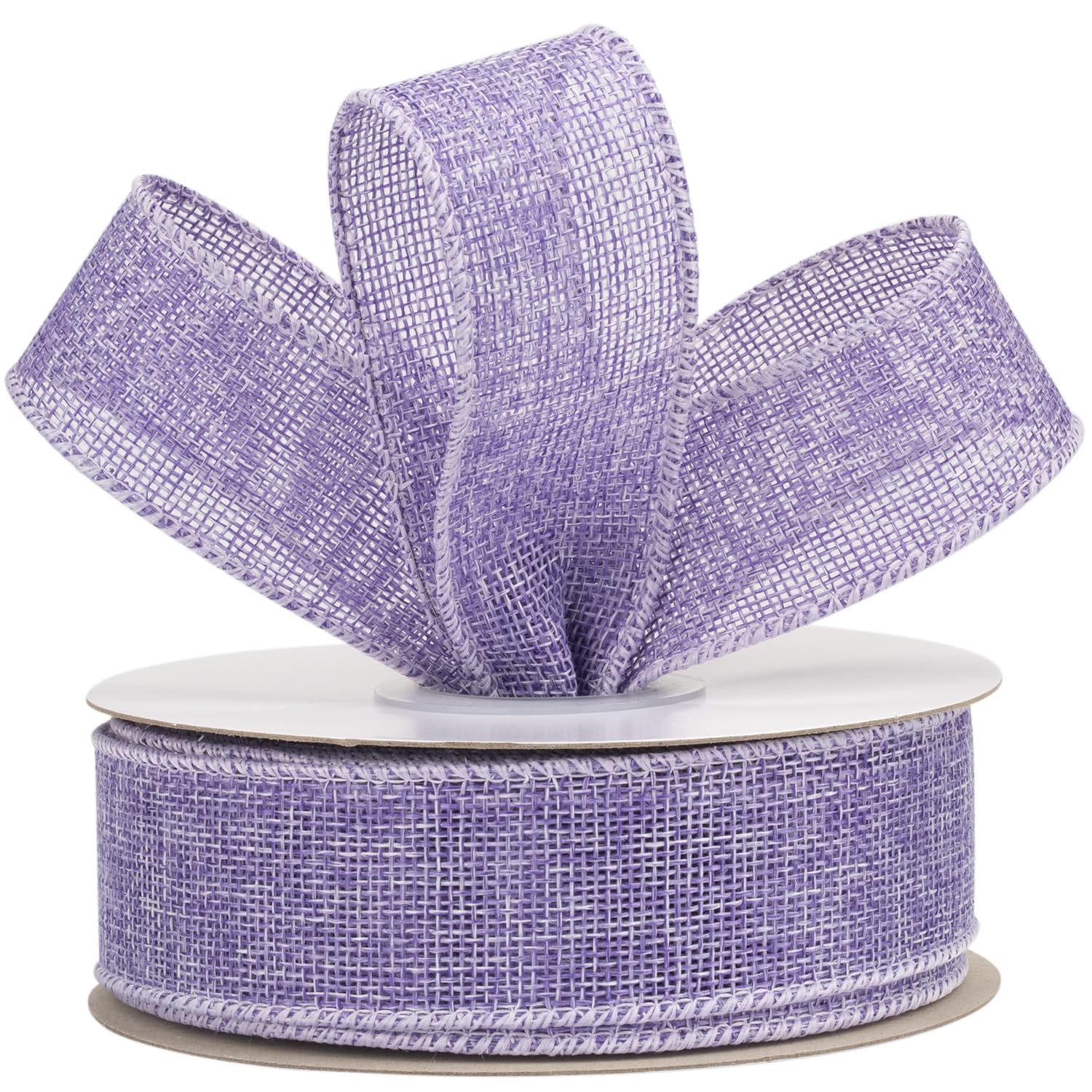 【送料無料】【AVANAVA】パープル幅38mmのワイヤー入りバーラップリボン、クラフト、リース、リボン作り、ギフト包装、クリスマスツリーの装飾、ホームデコレーション用 - 18メートル/ロール