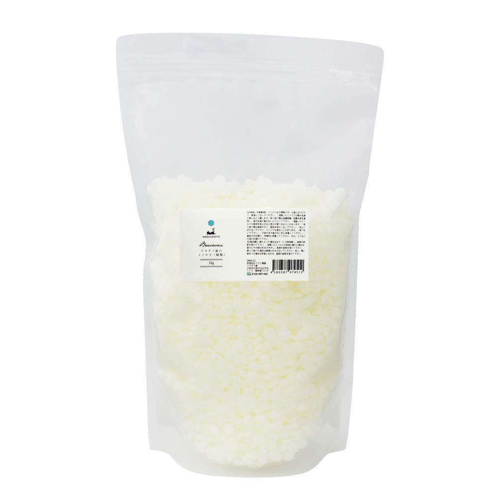 【送料無料】マカダミ屋 蜜蝋1kg 精製 (ミツロウ みつろう ビーズワックス) 業務用・大容量