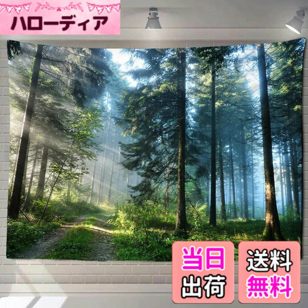【送料無料】NOELAMOUR タペストリー 森 木 自然風景 大判 壁掛け 風景画 森の光 アート おしゃれ (200x150cm)