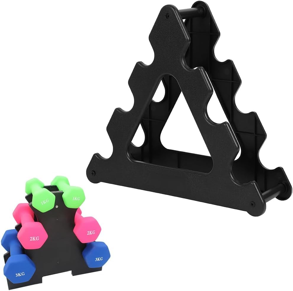 【送料無料】AllBright ダンベルラック ダンベルスタンド コンパクト ホルダー 鉄アレイ 収納 3段 (ブ..