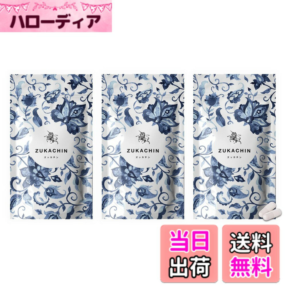 【送料無料】【ZUKACHIN ズッカチン 180粒（60粒x3袋） 3ヶ月分】 亜鉛 マカ 日本製 サプリメント アルギニン シトルリン 高麗人参 ガラナ 活力アップ ニンニク不使用 サプリ