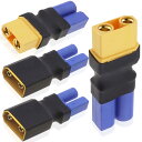 【送料無料】Xiatiaosann 4個 XT90 から EC5 オス メス コネクタ、ワイヤーなし EC5 から XT90 メス オス アダプタ プラグ RC...