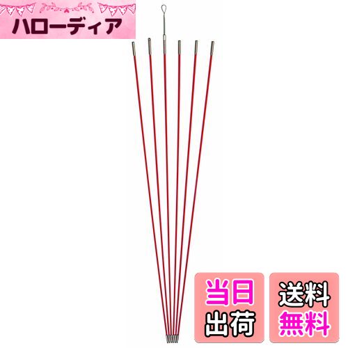 【送料無料】デンサン ジョイント釣り名人Jr. φ5mm× 1.0m オレンジ 6本 ケーブル索引具 JF-5030