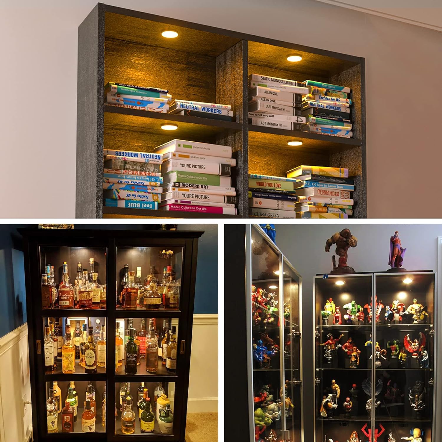【送料無料】Wobane LEDライト 棚 間接照明 6個セット 電球色 リモコン付 10段階調...