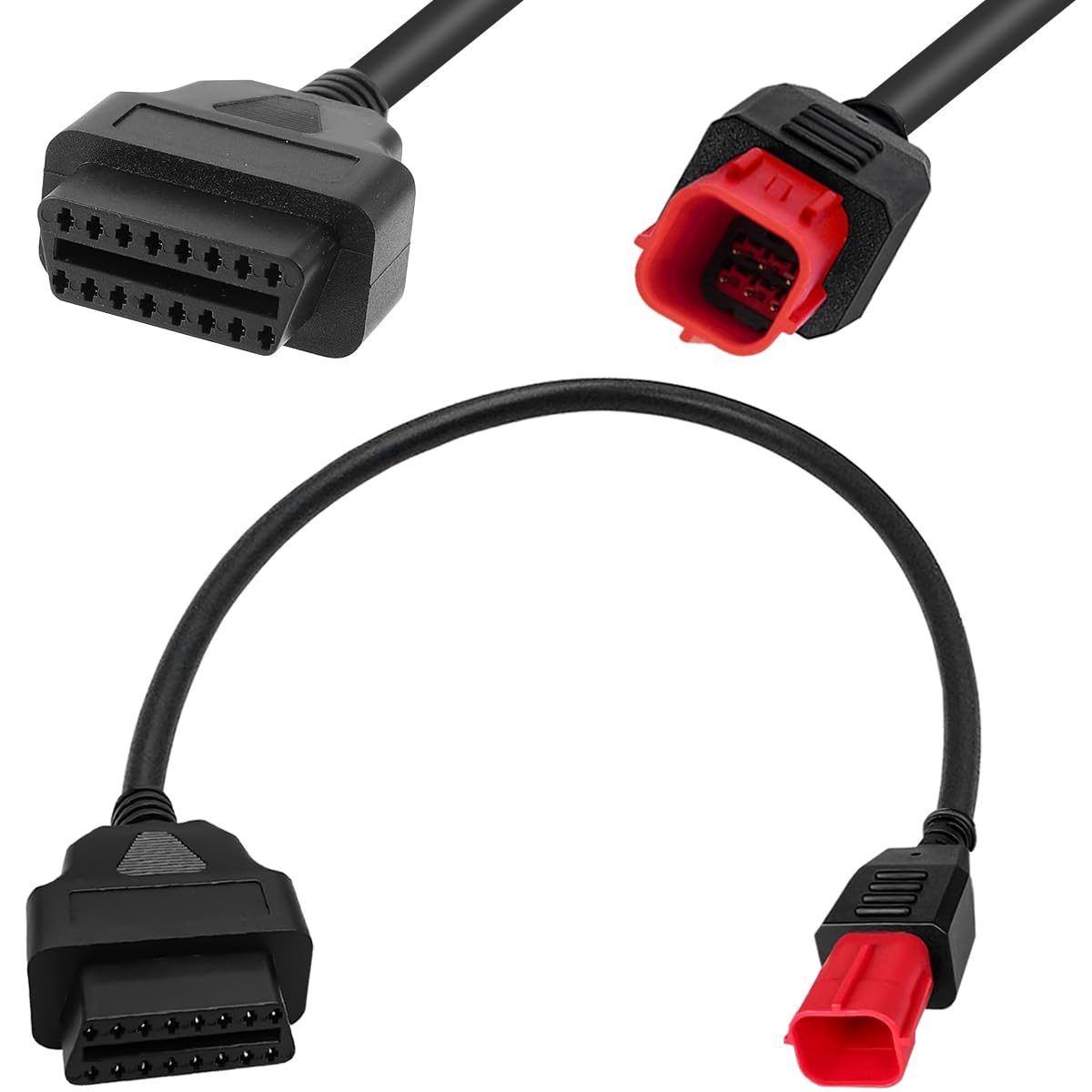 【送料無料】Xiatiaosann OBD ケーブルコネクタアダプター,6 ピン 16 ピン OBD2 診断アダプター ケーブ..