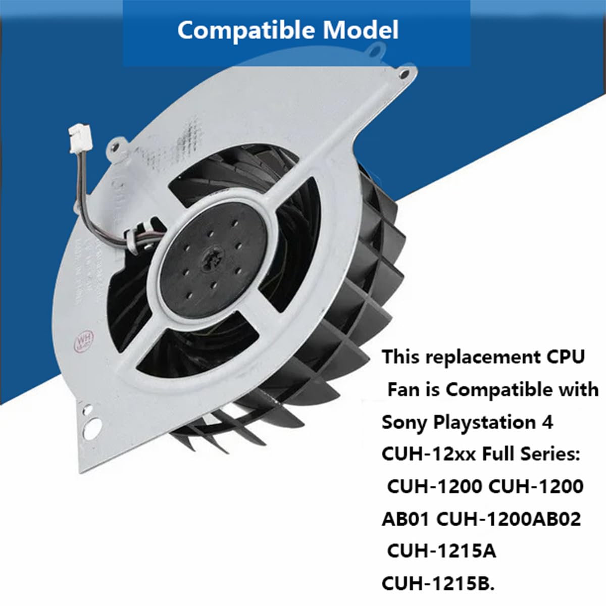 【送料無料】ZHUROUPU PS4 用 内部冷却ファン 2000RPM、対応Sony Playstation4 CUH-12XX、KSB0912HE-CK2M 500GB 用 ブラシ、ステンレス製ピンセット、サーマルパッド、スパッジャー、PH0 および T8 ドライバー修理ツールキット付き 3