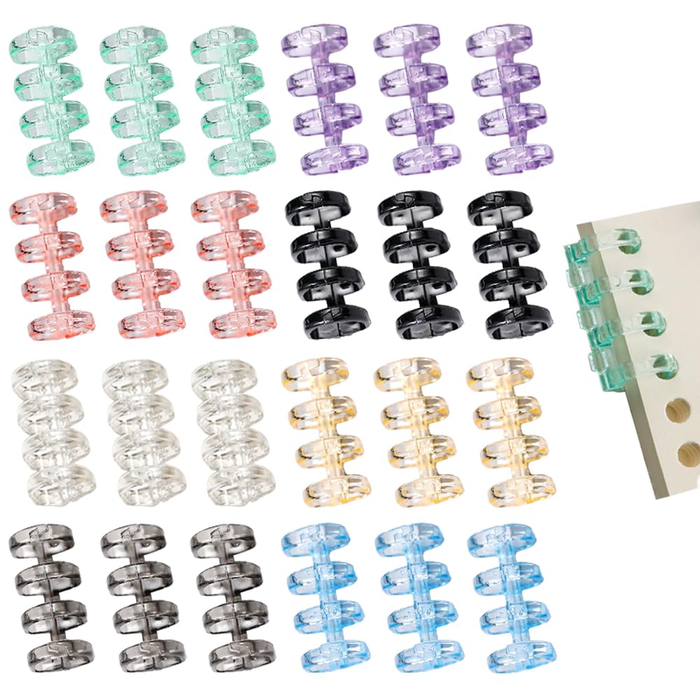 【送料無料】ESJNNK バインダーリング 24個セット 4穴 8色入 穴径15mm リーフバインダーリング ブック..