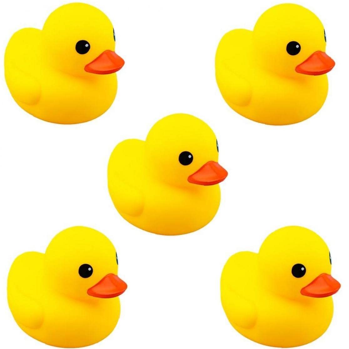 【送料無料】アヒル 小型 黄色い シリコン 可愛い 音が出る 衛生 安心 子供 大人 浴室おもちゃ 水遊び 贈り物 5個セット