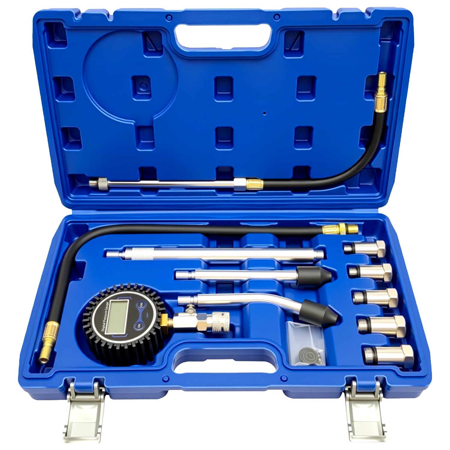 【送料無料】ZKTOOL ガソリンエンジン用 コンプレッションゲージセット デジタルディスプレイ付き 0-300PSI 車 バイク用 コンプレッションテスター 燃圧計 圧力計 圧縮テスター 圧縮圧力を測定工具