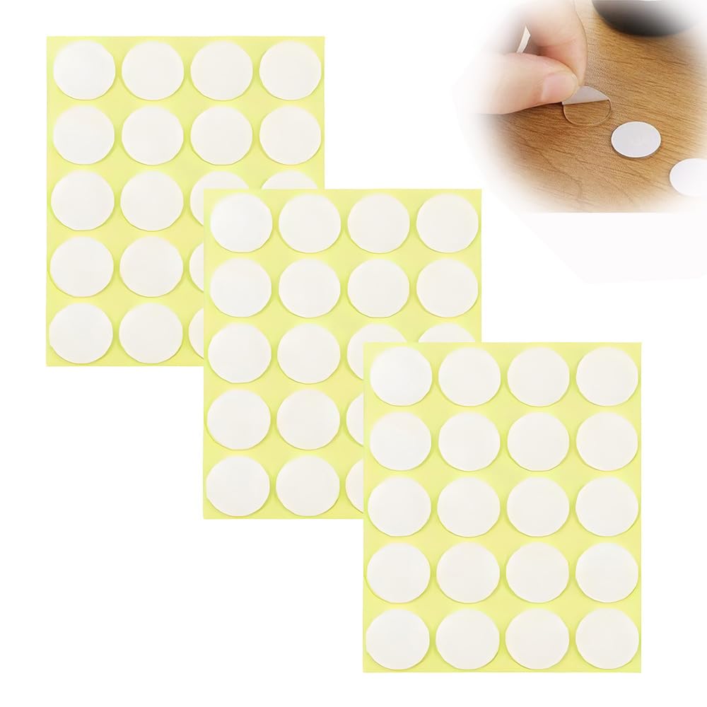 【送料無料】YJRUNFU 両面テープ 丸型 テーブルマット デスクマット 防止に すべり止めシール 超強力 透明 防水 粘着テープ 写真貼り 手芸 車の小物 DIYホビー 多用途 (3cm 60枚)