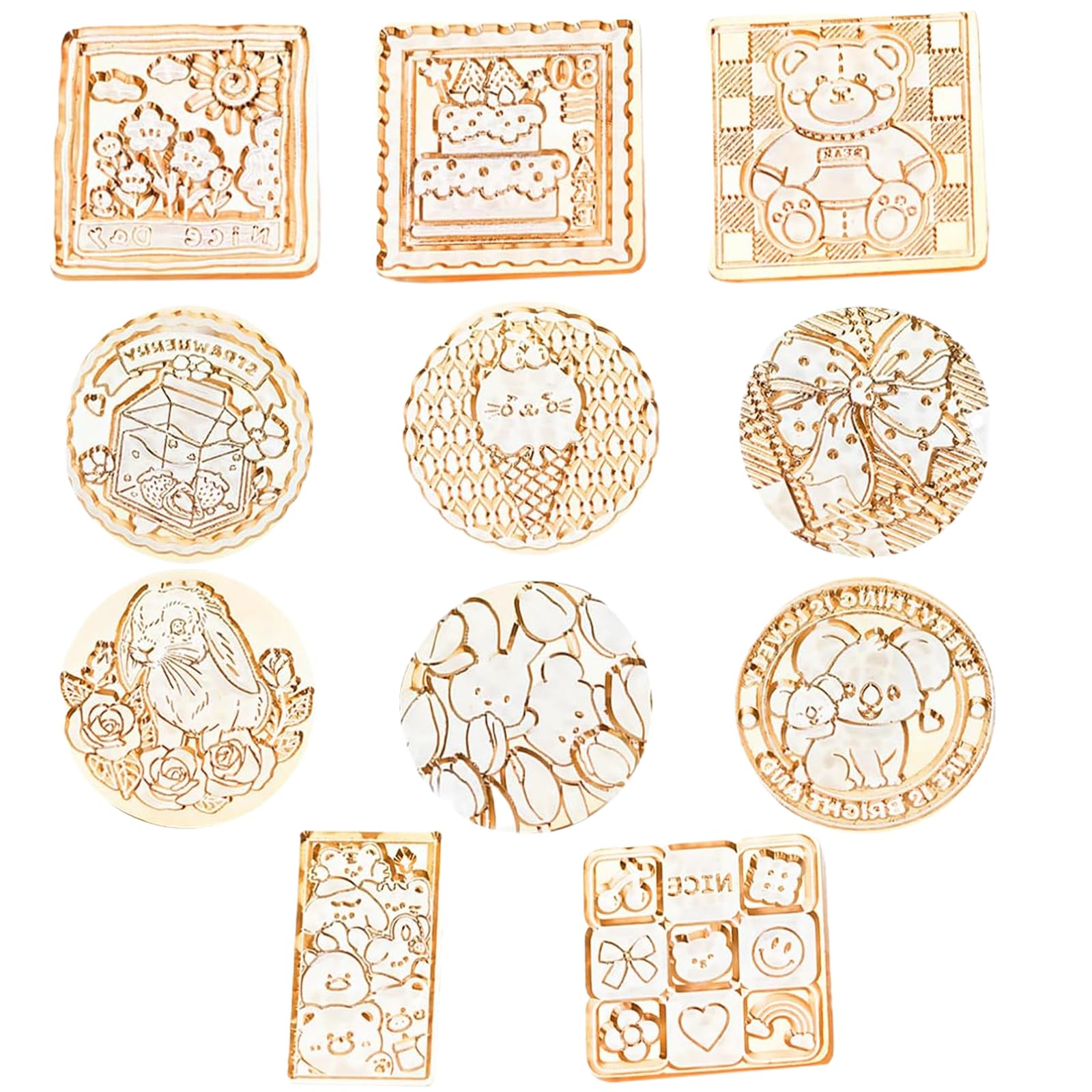 【送料無料】MAEXUS シーリングスタンプ ヘッド セット (11個入り) 可愛なペット 25mm真鍮製 シーリン..