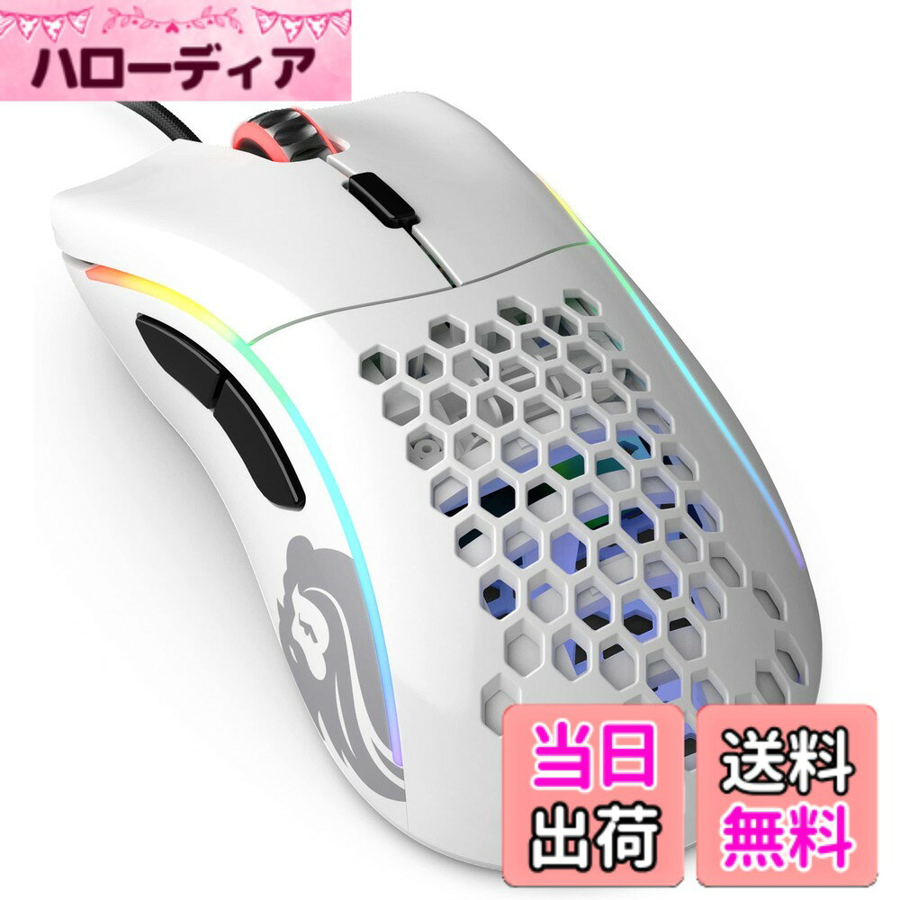 Glorious グロリアス モデルd マウス ゲーミング 軽量マウス エルゴノミクス ホワイトRGB 光る 6個プログラムボタン ゲーミングマウス 静音 国内正規品 (69g)