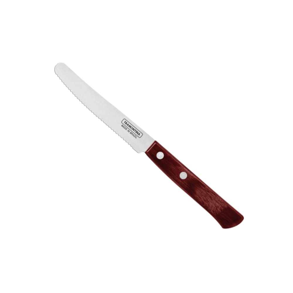 【送料無料】トラモンティーナ 木柄 ベジタブル マルチナイフ ポリウッド 22cm レッド 波刃 食 ...