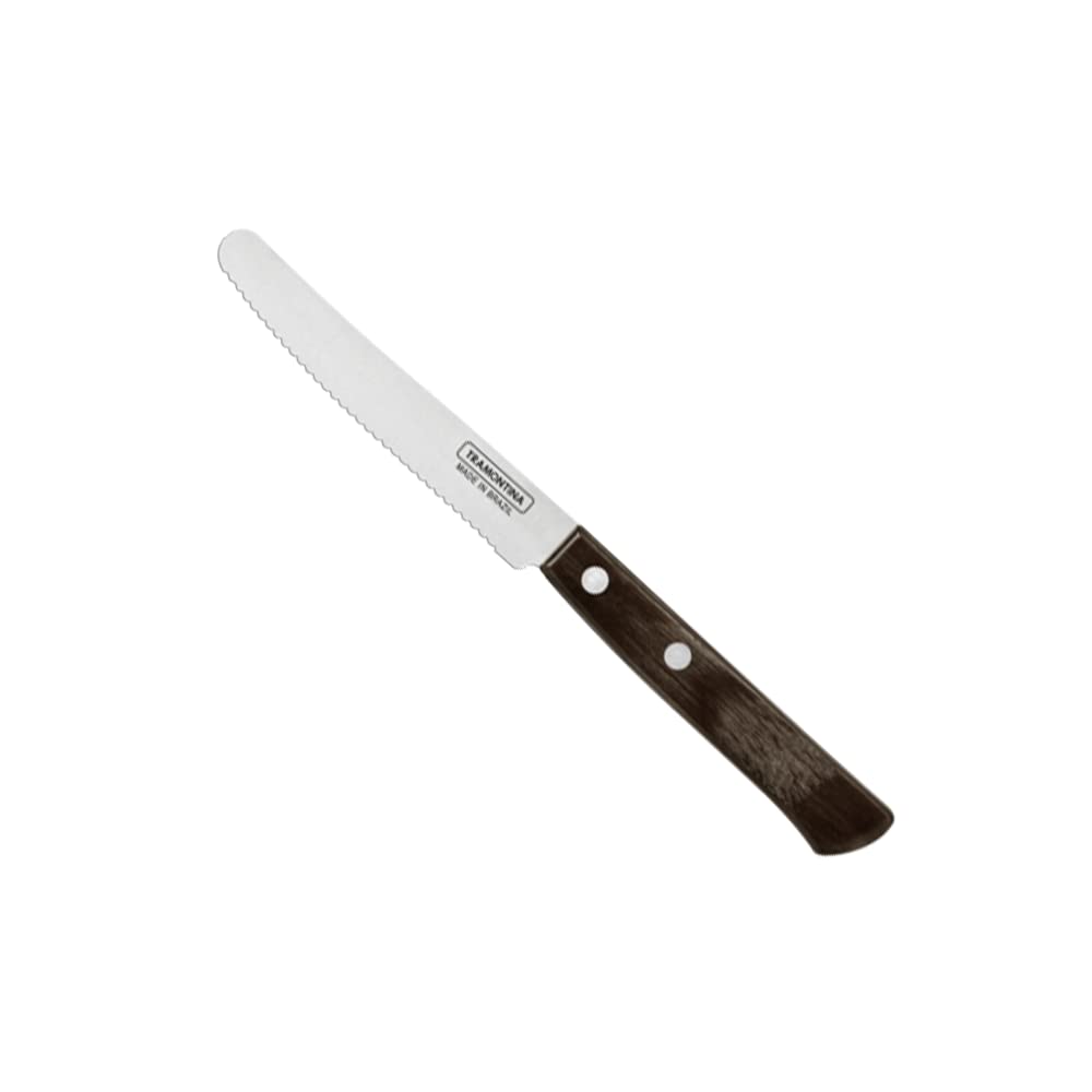 【送料無料】トラモンティーナ 木柄 ベジタブル マルチナイフ ポリウッド 22cm ダーク 波刃 食 ...