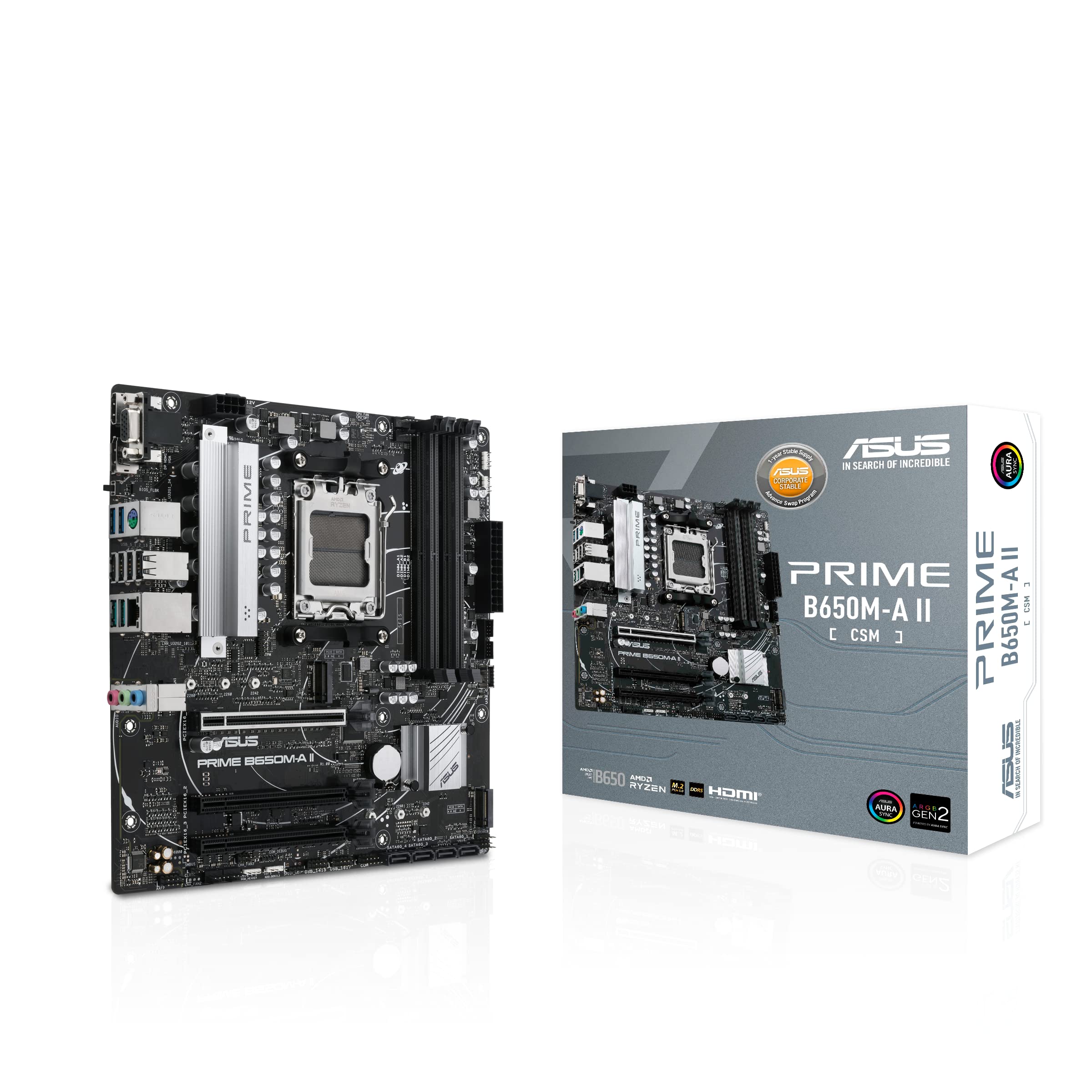 ASUS AMD B650 搭載 Socket AM5 対応 Micro-ATX マザーボード/PRIME B650M-A II-CSM 国内正規代理店品