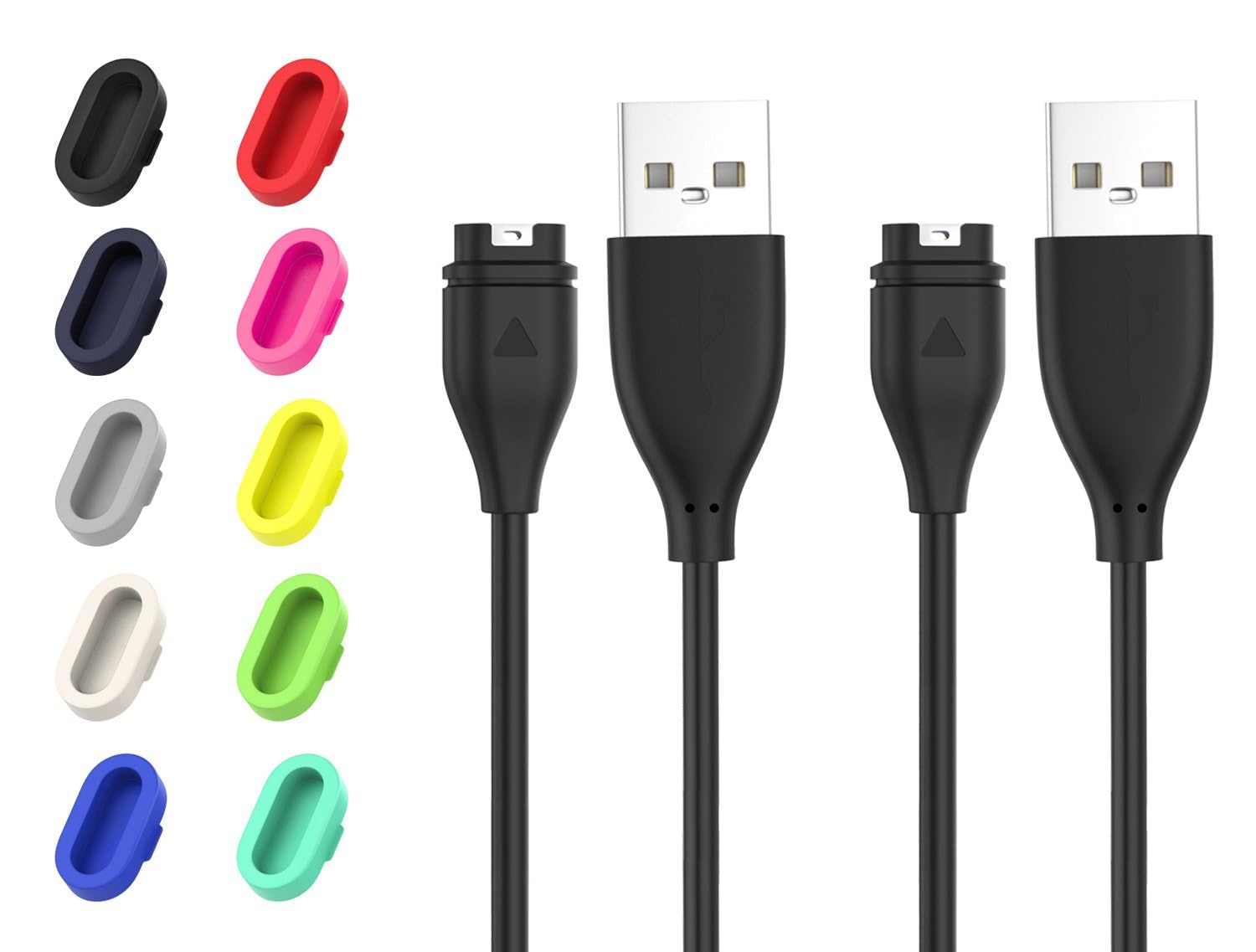  MoKo ガーミン用 充電ケーブル 充電ポート防塵プラグ チャージケーブル1枚とプラグ10枚セット USB 1m 充電器 Vivoactive6/5/4/3、Fenix8/7/7S/7X/6/5、Forerunner970/570/265/165/965/55、Venu4/3、InstinctE/3/2/2X、ApproachS60など対応 B