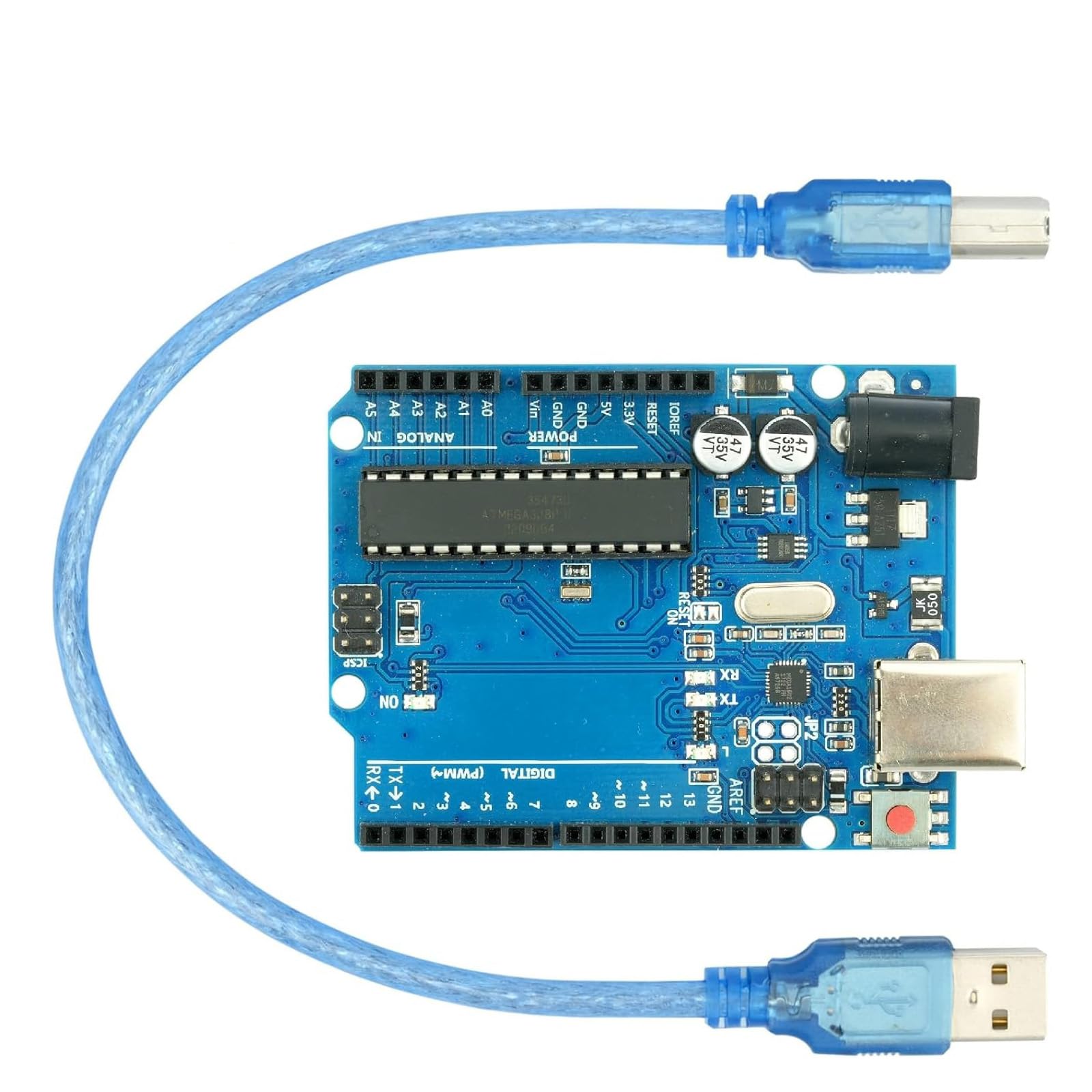 AMIUKON Arduino用 UNO R3コントロールボード 開発ボード ATmega328-P Arduino互換 ケーブル付き