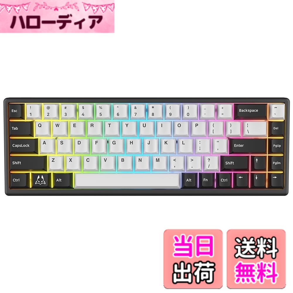 Arbiter Studio ゲーミングキーボード ラピッドトリガー対応 磁気スイッチ TENKO Polar 65 + アルミフレーム 65% Black Panda 日本正規代理店品