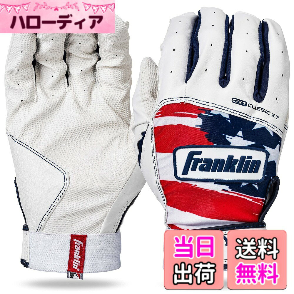 【送料無料】フランクリン FRANKLIN バッティンググローブ(両手用) CLASSIC XT 野球 バッティング 手袋 バッテ バッ手 プロ 22AW(21065) 21065ホワイトxネイビーxレッド Sサイズ