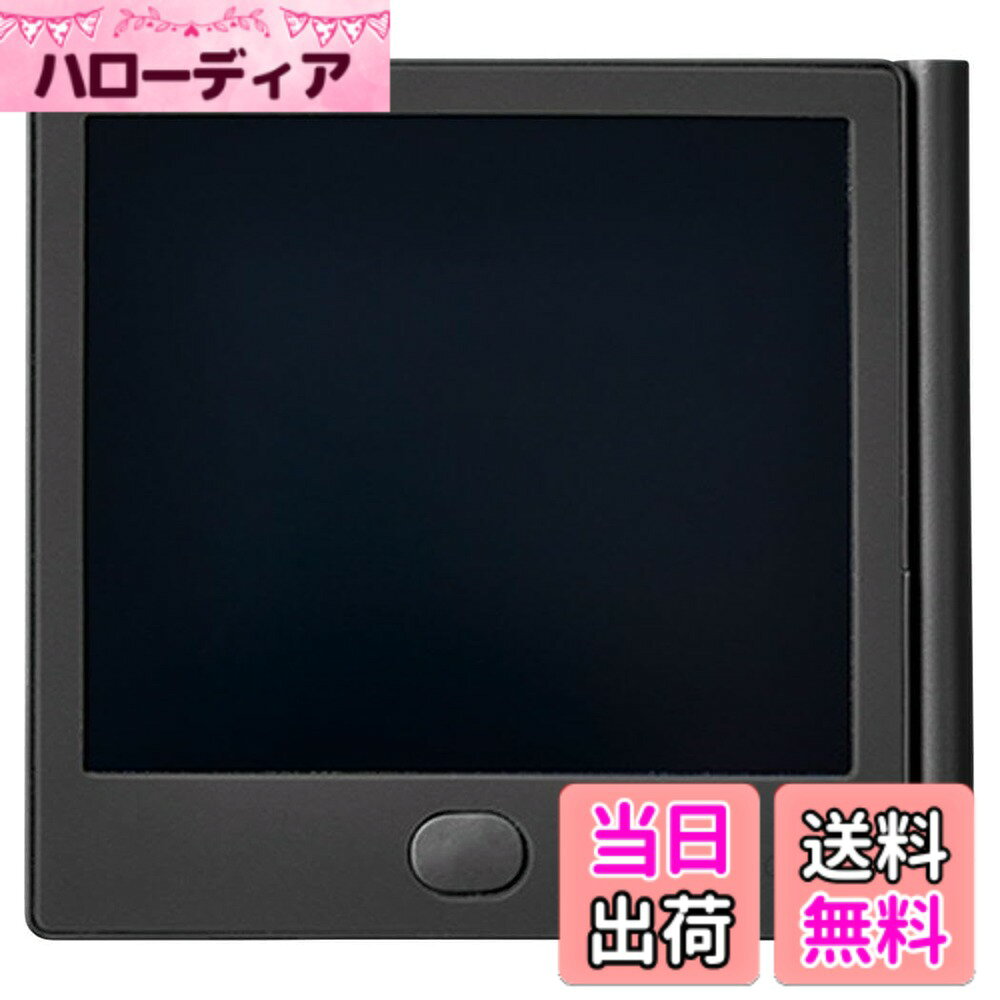 商品情報商品の説明●何度も書いて、すぐに消せる、ふせんサイズの電子メモパッドです。●軽くて薄く、マグネットで貼れる為、「ふせん」のように手軽に使えます。●マグネットで金属面に貼りつけ可能です。●付属のマグネットシールでマグネットが付かない場所にも貼り付けられます。●オフィスやデスク、外出先でのメモに。●ご家庭の冷蔵庫などに張り付けて、家族の情報共有に。主な仕様 【寸法】W86xD5.5xH86mm(スタイラス除く)【画面サイズ】3.9インチLCDbr【消去回数】約3万回(電池交換可)【電池】リチウムコイン電池(CR2016)【付属】スタイラス、マグネットシール、取扱説明書(書付)