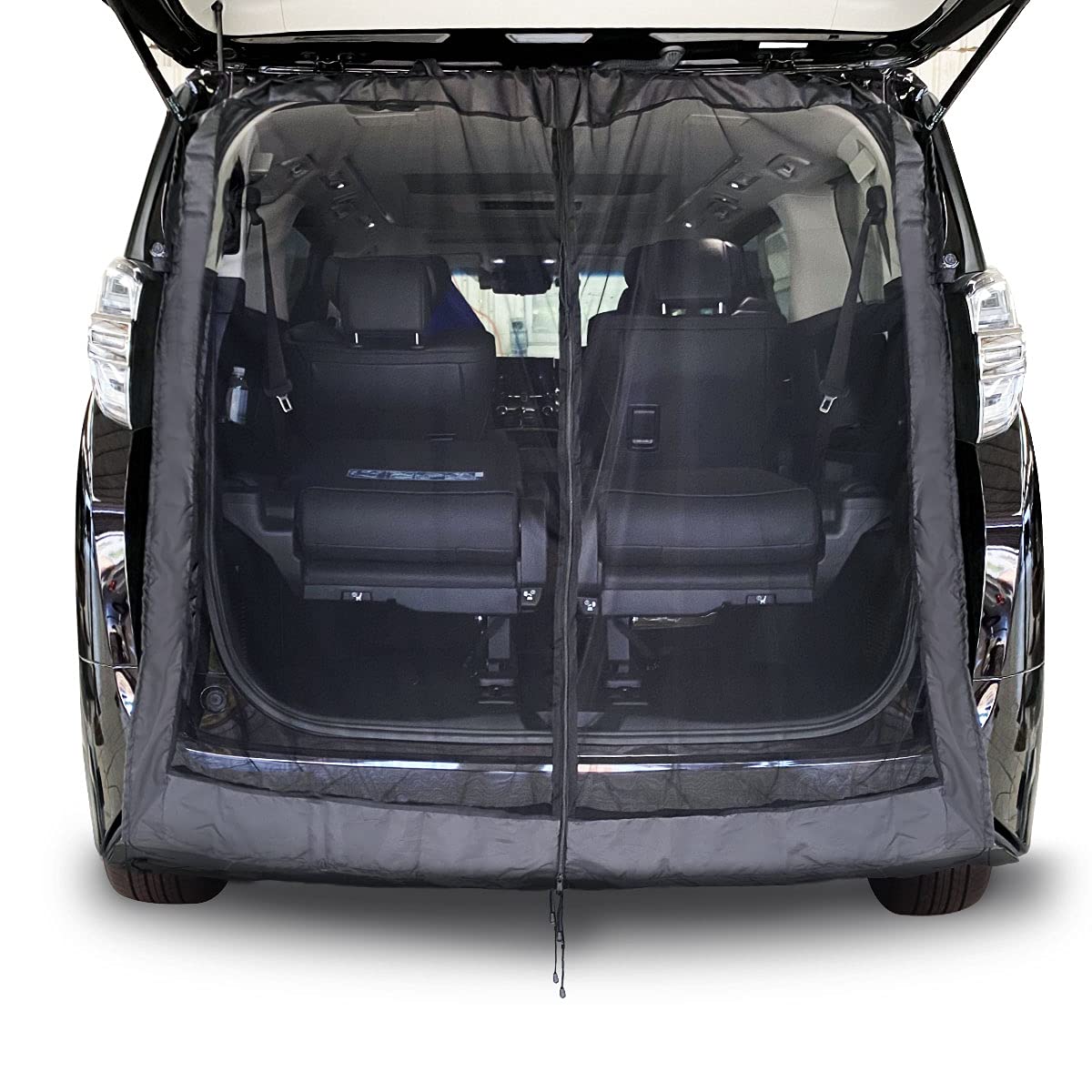 【送料無料】AUTOSKY 防虫ネット 車用 リアゲート 車 カーテン マグネット固定 リアゲート用防虫ネット両面スライドファスナー 磁石貼付 車中泊用品 取付簡単 幅約168cm x 高さ約157c mカー用品