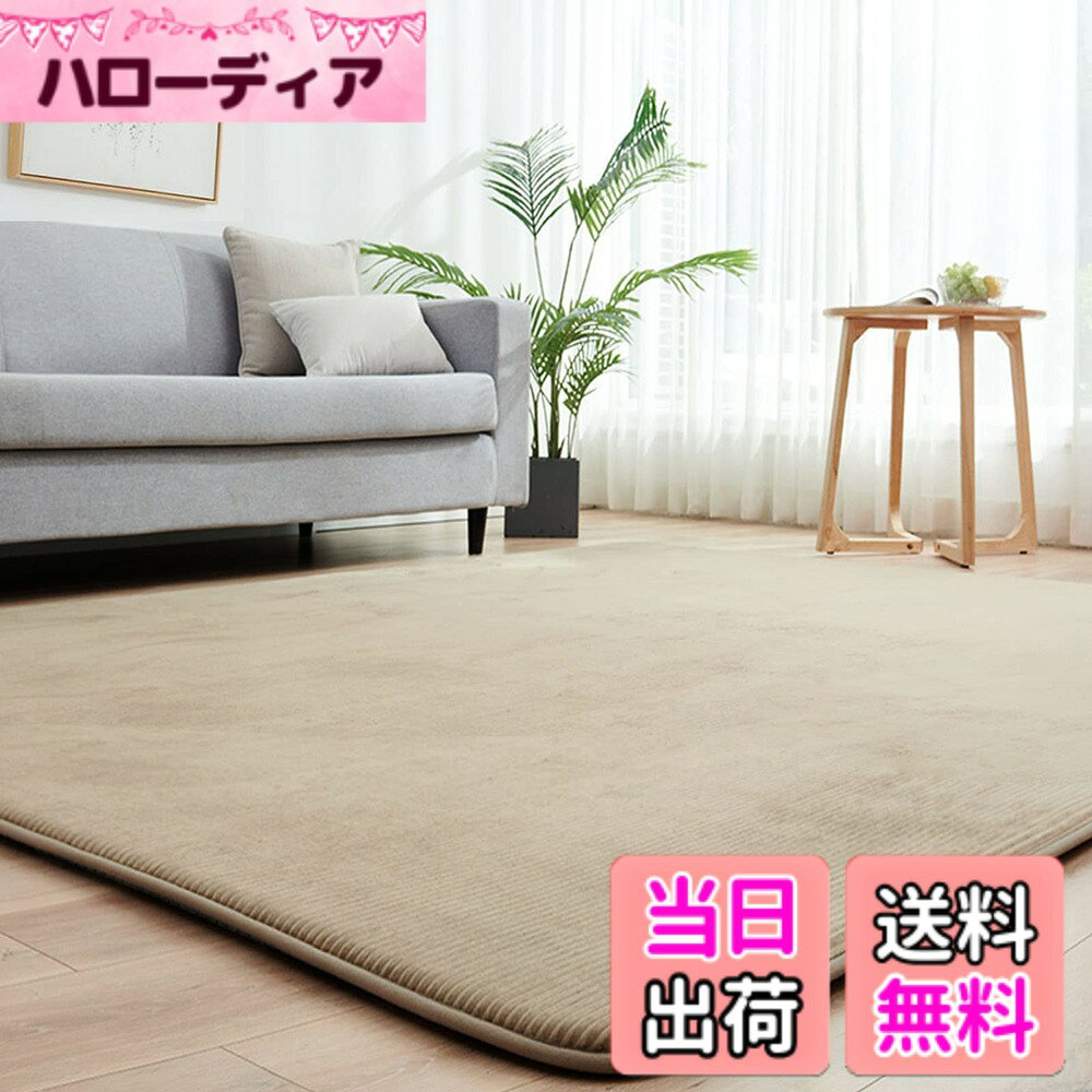 【送料無料】カーペット ラグ ラグマット 2畳 185x185 cm 極厚 30 mm ホット カーペット カバー 洗える 滑り止め付 じゅうたん 床暖房対応カーペット オールシーズン フランネル ダークベージュ aicomri