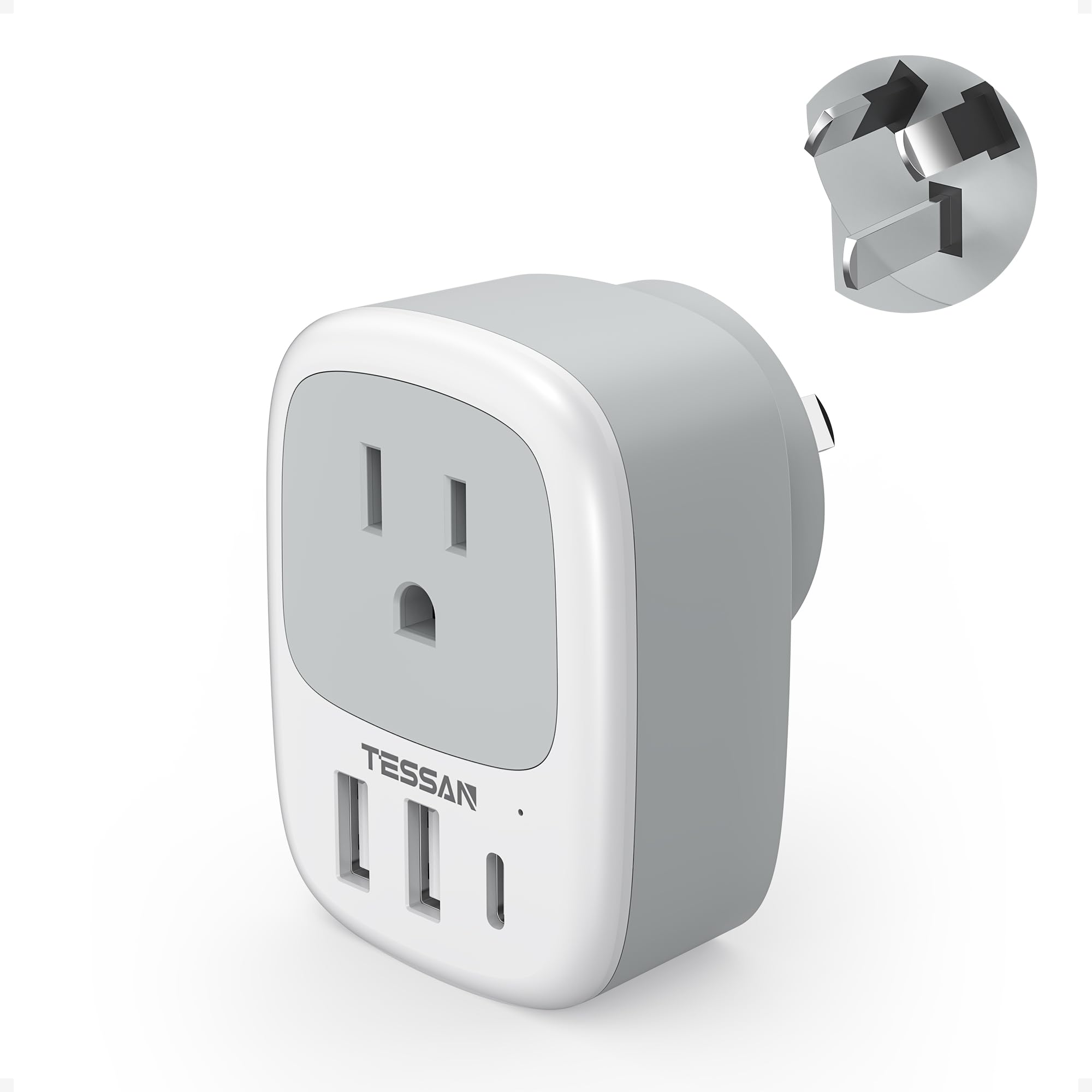 【送料無料】オーストラリア 変換プラグ o型 usb-c付き TESSAN 海外旅行用コンセント 変 ...