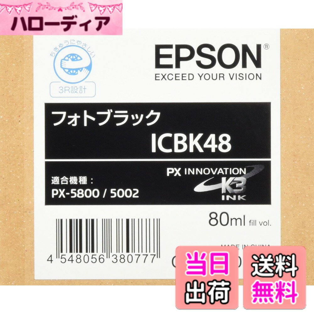 【送料無料】セイコーエプソン インクカートリッジ フォトブラック 80ml ICBK48
