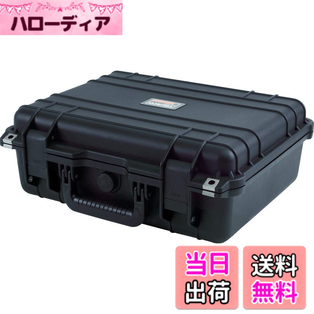 商品情報商品の説明商品紹介 ●精密機器の保管、移送に。 ●耐久性、密閉性の高い樹脂ツールケースなので、精密機械の保管、移送に最適です。 ●耐久性、密閉性の高い樹脂ツールケースですので、精密機器の保管、移送に最適です。 本体側とフタ側のWクッションで大切な収納物を衝撃から守ります主な仕様 色:ブラック外寸(mm) 間口x奥行x高さ:430x380x154br有効内寸(mm)間口x奥行x高さ:395x320x143br耐荷重(kg):50br防滴タイプシリンダ錠取付可能(別売)付属品:衝撃ウレタン製造国:中国質量(kg):3.1