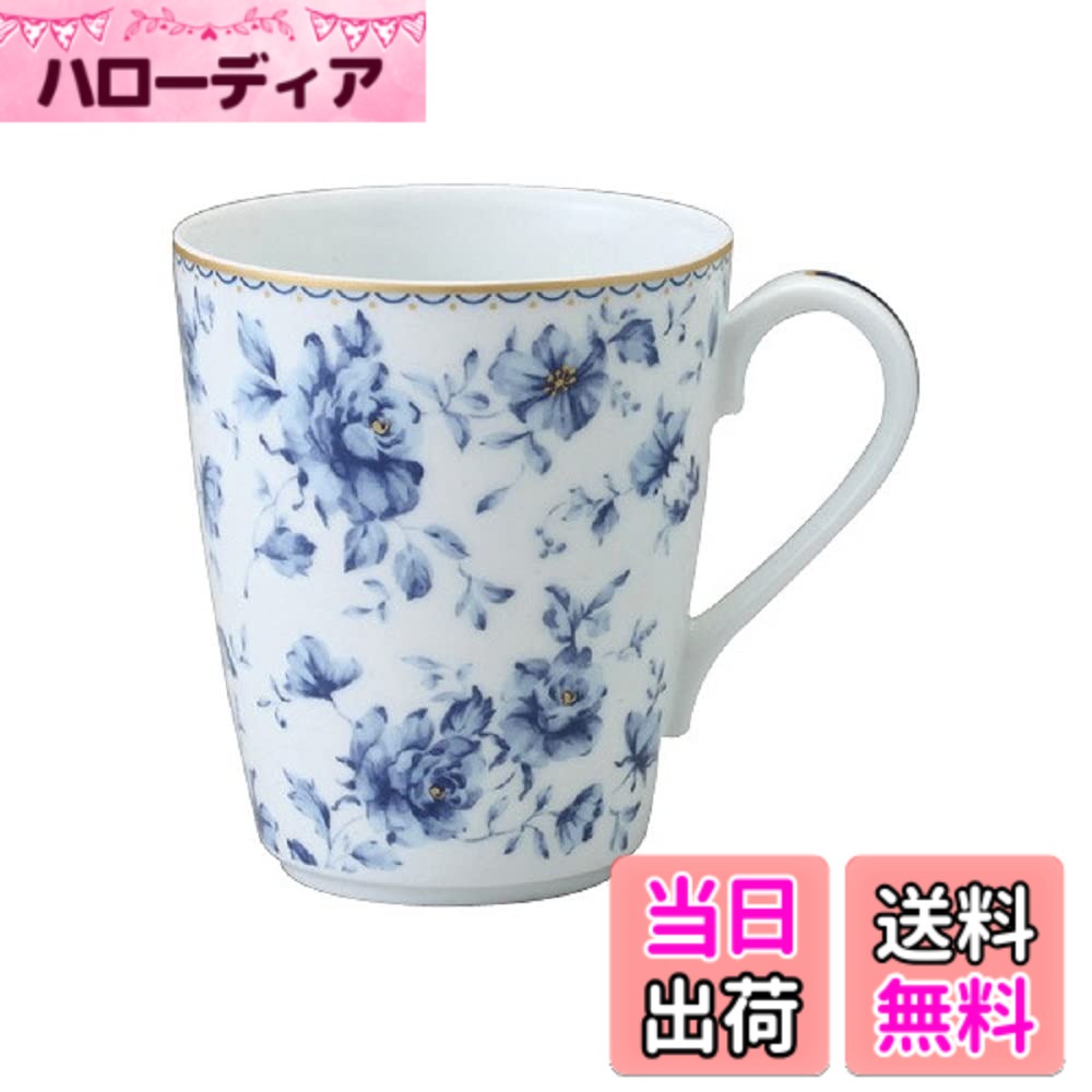 【送料無料】NARUMI(ナルミ) マグカップ ブルーフラワー 300cc 花柄 おしゃれ かわいい 藍色 プレゼント 電子レンジ温め対応 日本製 ギフト箱入り 41373-6152