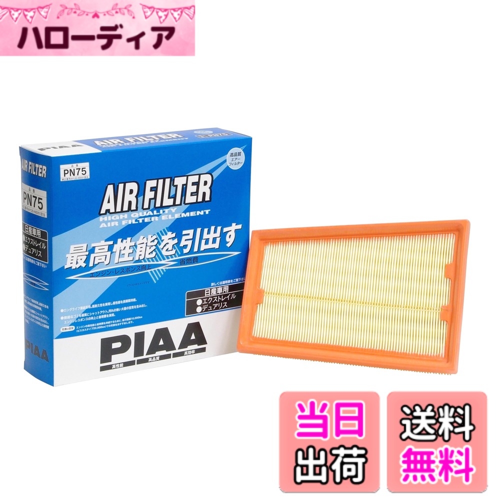 【送料無料】PIAA(ピア) 車用 エアフィルター AIR FILTER 1個入 [日産車用] エクストレイル・デュアリス_他 PN75