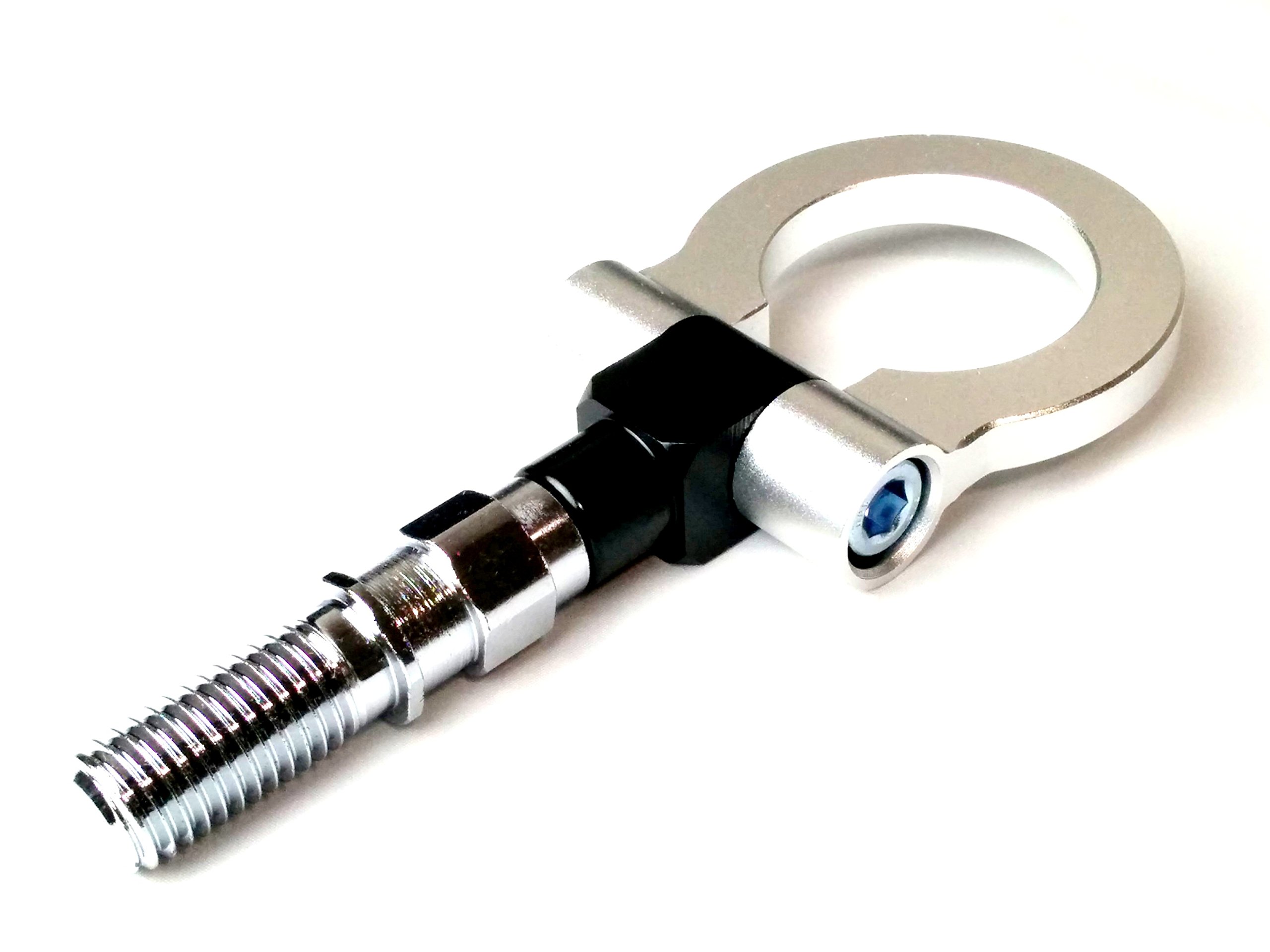 【送料無料】【Ocean go】 選べる カラー 汎用 アルミ 牽引 フック 国産車 折りたたみ 脱着式 可倒式 (シルバー)