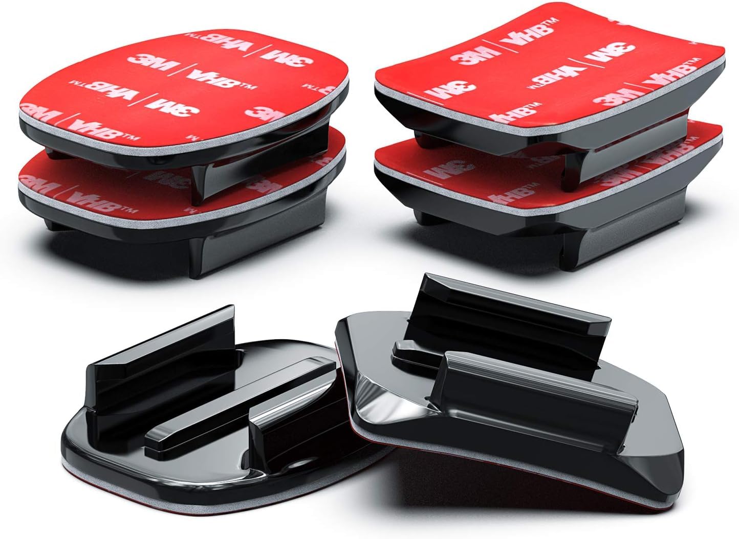 【送料無料】【Sametop】ヘルメットマウント ベース カーブ(平面&曲面両用)セット GoPro用 フラットマウント 3M VHB粘着パッド付 ゴープロアクセサリー Hero 12 11 10 9 8 7 6 5 4 Session 3+ 3 2 1 (2018) Fusionカメラに適用