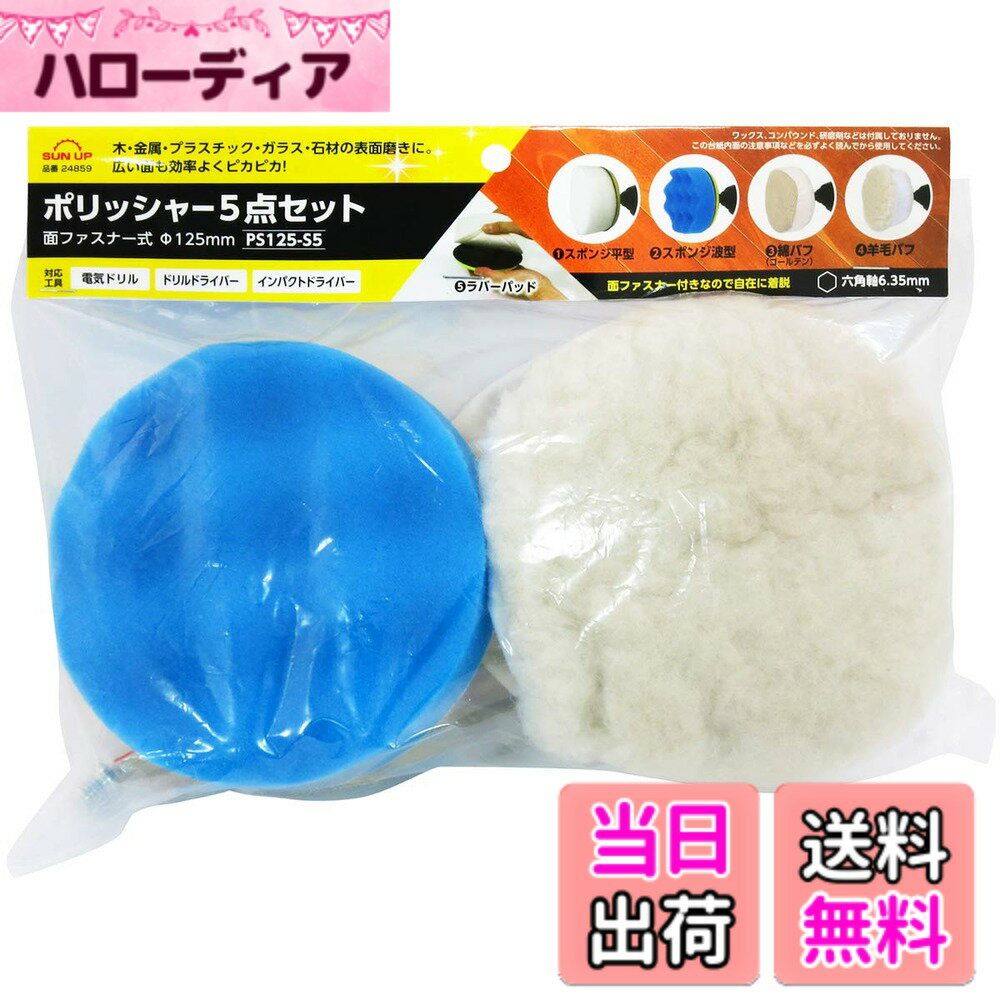 【送料無料】近与(KONYO) SUN UP ポリッシャー用アクセサリーセット 【PS125-S5】 5入