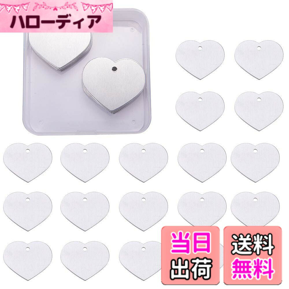【送料無料】BENECREAT 30枚アルミ札 ネームタグ トラベルバッグタグ DIYブランクアルミ札 迷子札 猫犬 首輪用 IDタグ 刻印 名入れ DIY工芸品札 ハート hellodear-10929417 ハローディア楽天市場店 パッケージ画像