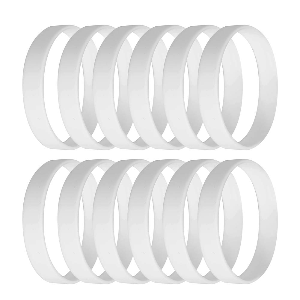 【送料無料】CCINEE シリコンリストバンド（大） チーム分けや仲間の証にも 12本セット (ホワイト)