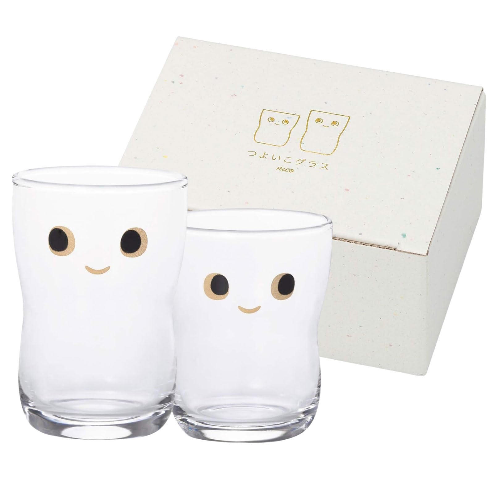 【送料無料】アデリア(ADERIA) 【 つよいこ グラス nico S&Mペアセット キッズデザイン賞受賞 化粧箱入 日本製 S6305 】 割れにくい 子供用 ガラス コップ グラス 持ちやすい 食育 キッズ ジュニア 園児 幼児 保育園 小学生 食器 飲み物 透明 丈夫 安全 飲み口 丸形 手の