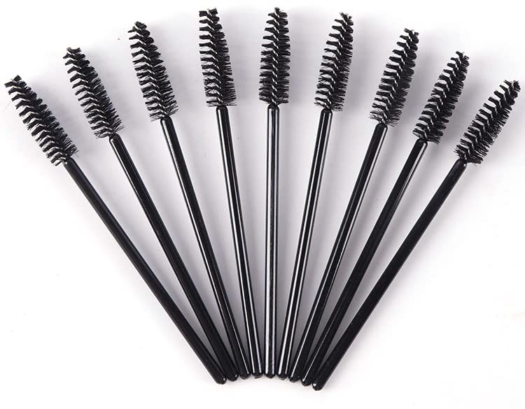 【送料無料】Kittro 100本 使い捨て まつげブラシ 眉ブラシ スクリューブラシ アイメイク 化粧用品 (ブラック)