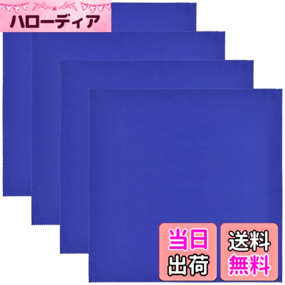 【送料無料】Wisdompro クリーニングクロス マイクロファイバー カメラレンズ/メガネ/液晶画面/楽器/スマホ対応 大判サイズ 40cmx40cm (4枚入り ブルー)