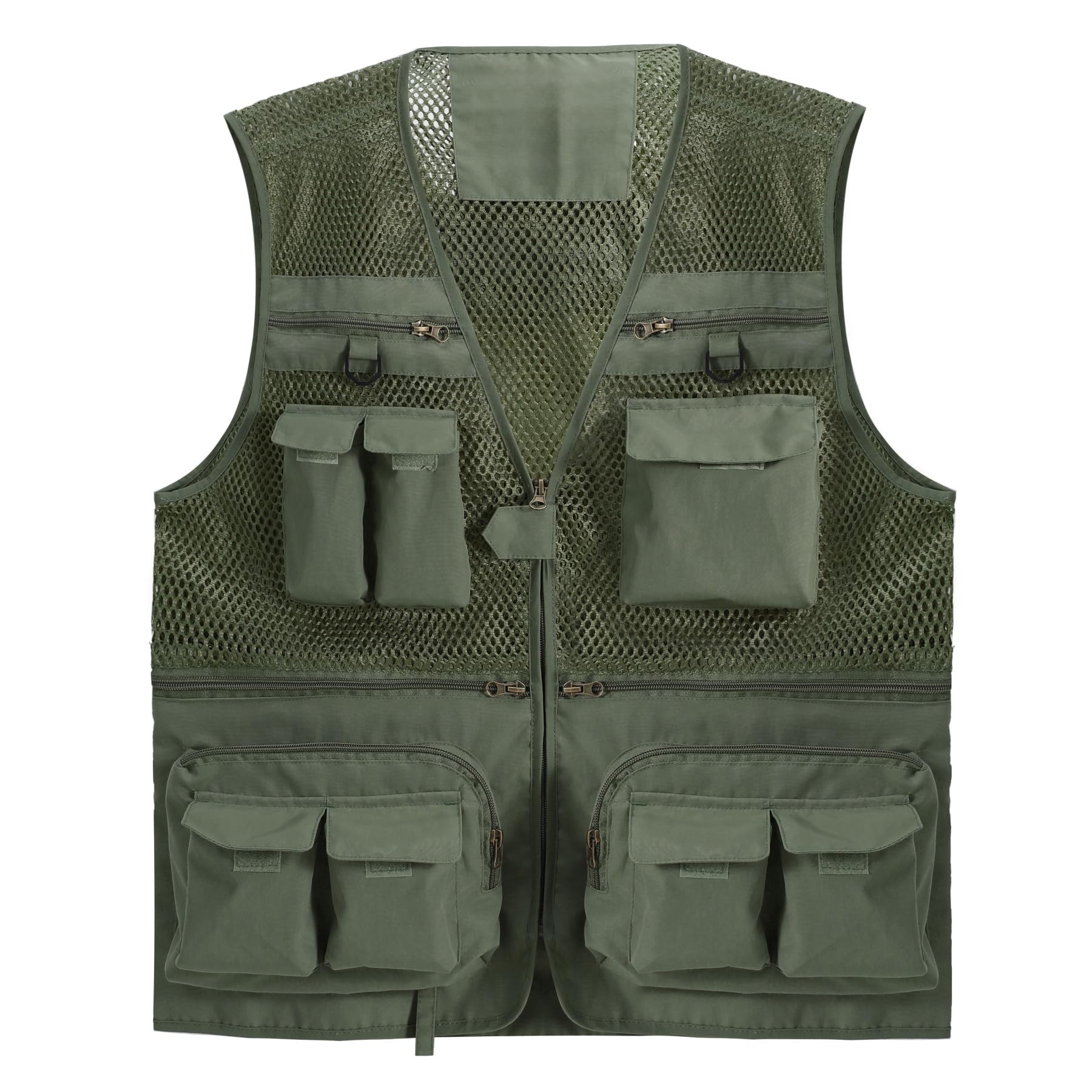 【送料無料】[AOWOFS] フィッシングベスト メッシュベスト メンズ アウトドアベスト ポケット多い 秋 軽量 通気 速乾 多機能 お釣り 撮影 山歩き 射撃 登山服 大きいサイズ ミリタリー 作業着